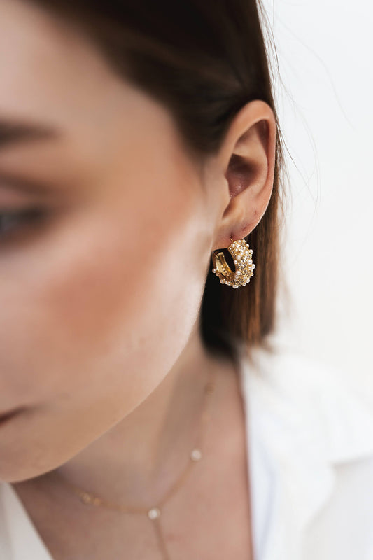 Boucle créole perlée - By Sianaa