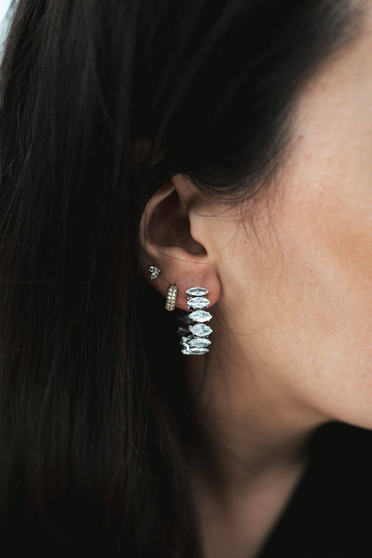 Boucle créole strass - By Sianaa