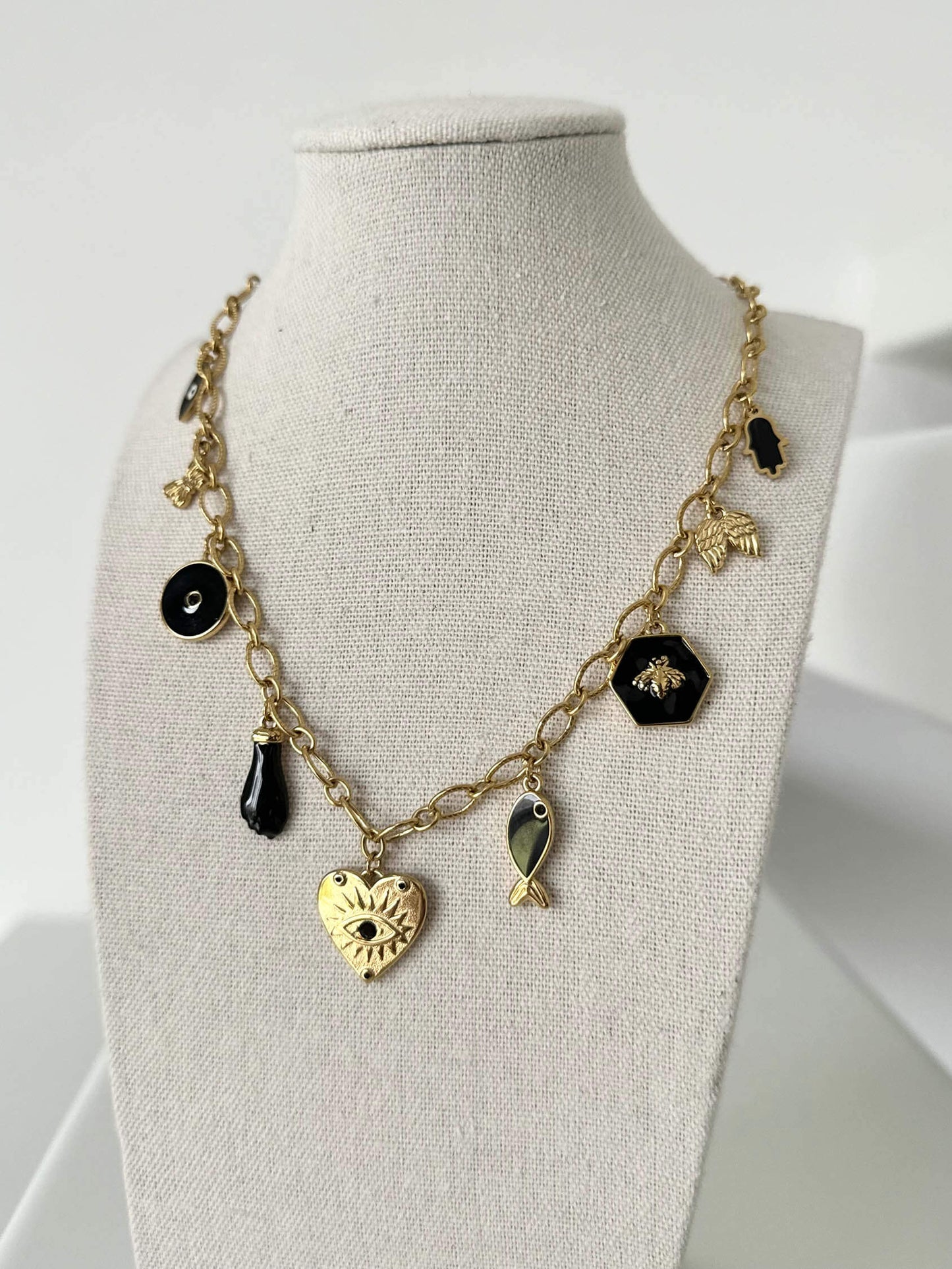 Collier oeil coeur - By Sianaa