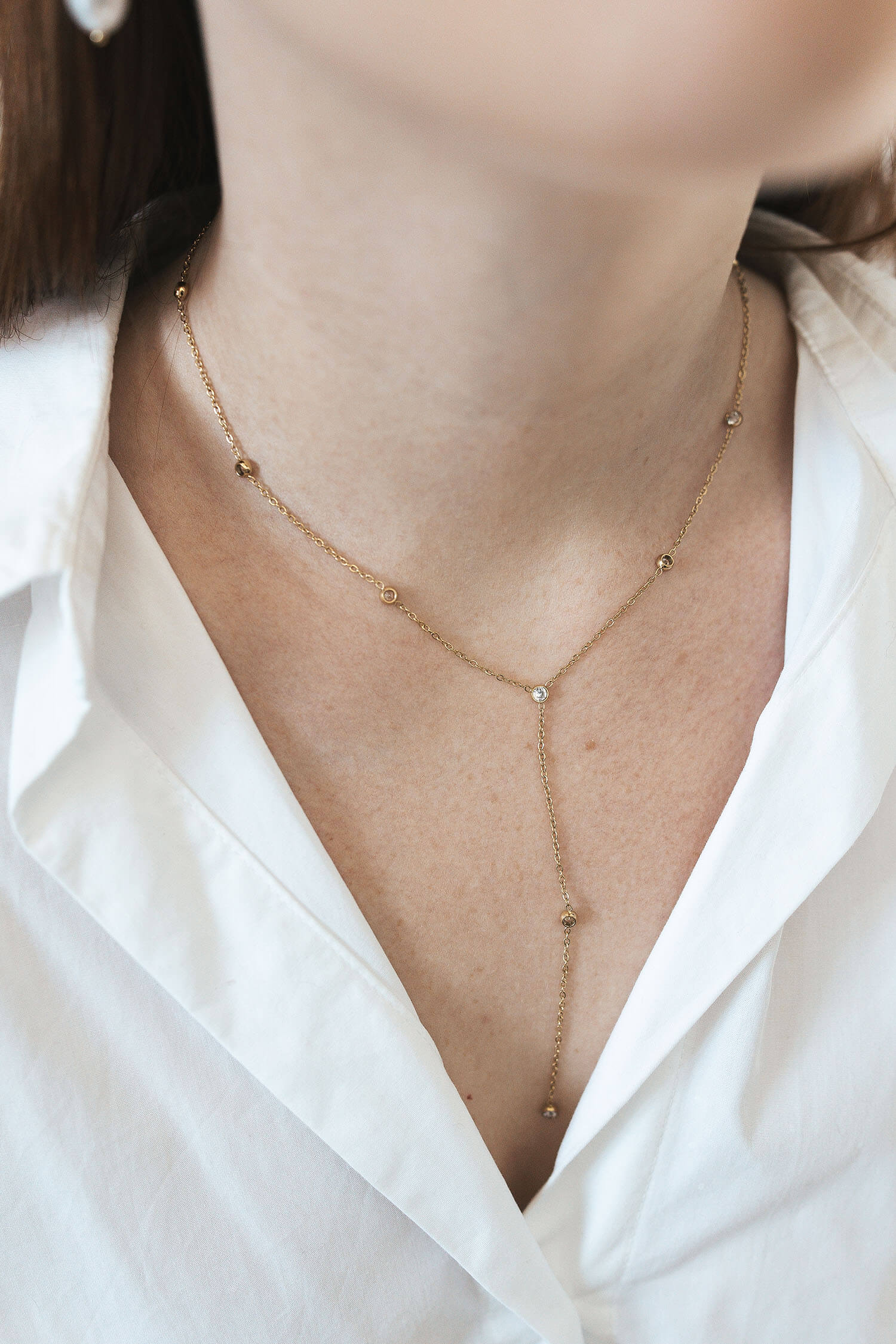 Collier Y strass - By Sianaa